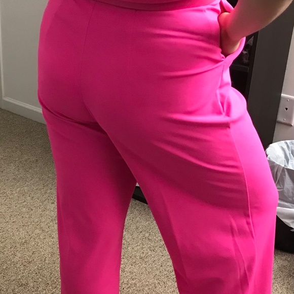 Express Hot Pink Strapless Jumpsuit - Picture 3 of 10